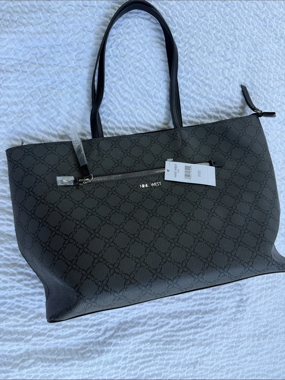 Nine West Gray Monogram Tote Bag